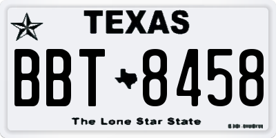 TX license plate BBT8458