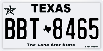 TX license plate BBT8465