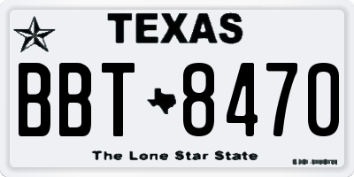 TX license plate BBT8470