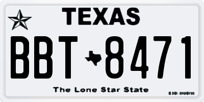 TX license plate BBT8471