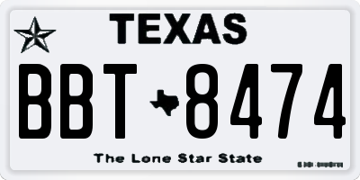 TX license plate BBT8474