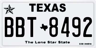 TX license plate BBT8492