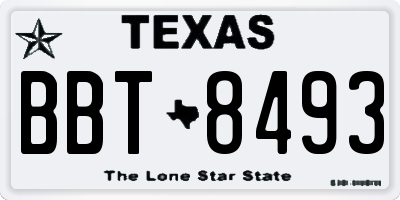 TX license plate BBT8493