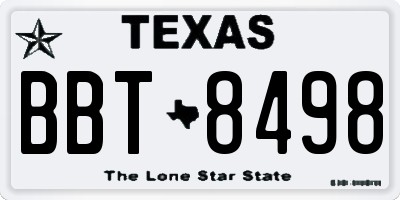 TX license plate BBT8498