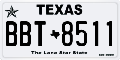 TX license plate BBT8511
