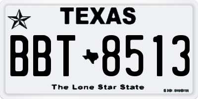 TX license plate BBT8513
