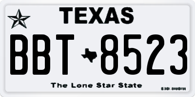 TX license plate BBT8523