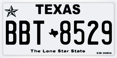 TX license plate BBT8529