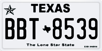 TX license plate BBT8539