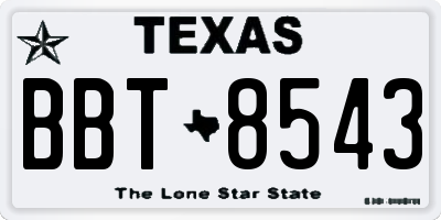 TX license plate BBT8543