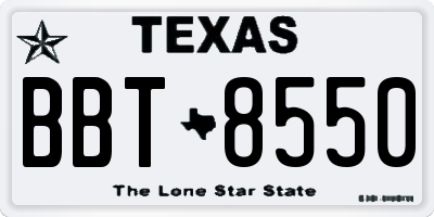TX license plate BBT8550