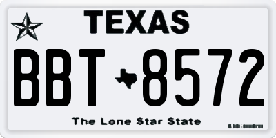 TX license plate BBT8572
