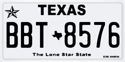 TX license plate BBT8576