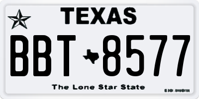 TX license plate BBT8577