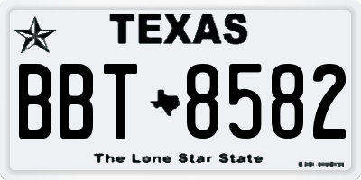 TX license plate BBT8582