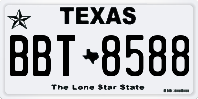 TX license plate BBT8588