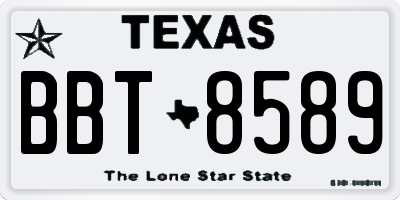 TX license plate BBT8589