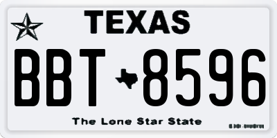 TX license plate BBT8596