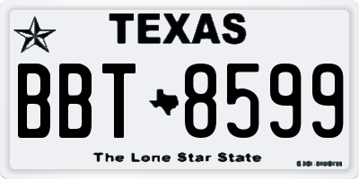 TX license plate BBT8599