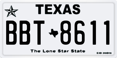 TX license plate BBT8611