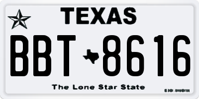 TX license plate BBT8616