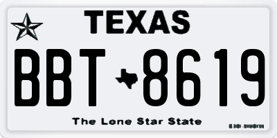 TX license plate BBT8619