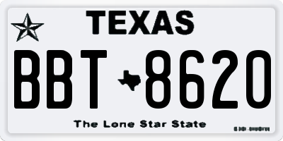 TX license plate BBT8620