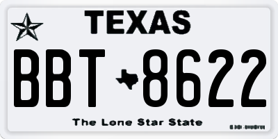 TX license plate BBT8622