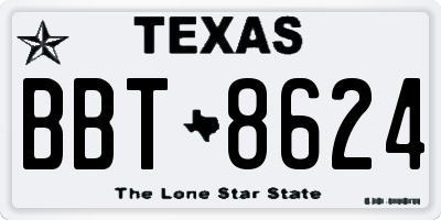 TX license plate BBT8624