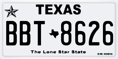 TX license plate BBT8626