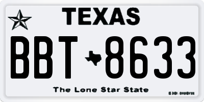 TX license plate BBT8633