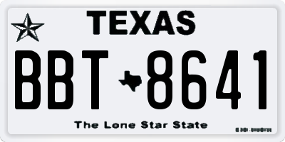 TX license plate BBT8641