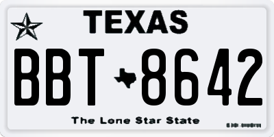 TX license plate BBT8642