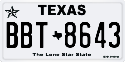 TX license plate BBT8643