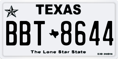 TX license plate BBT8644