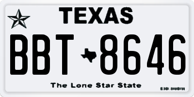 TX license plate BBT8646