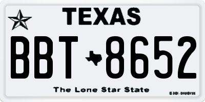 TX license plate BBT8652