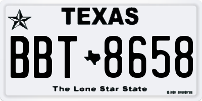 TX license plate BBT8658