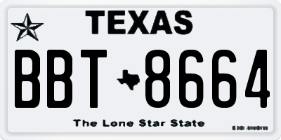 TX license plate BBT8664