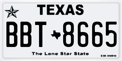 TX license plate BBT8665