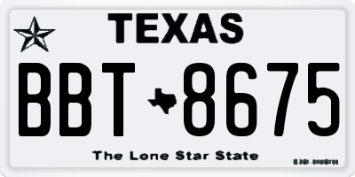 TX license plate BBT8675