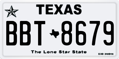 TX license plate BBT8679