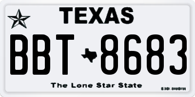 TX license plate BBT8683