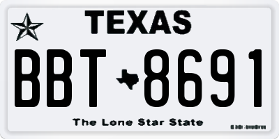 TX license plate BBT8691