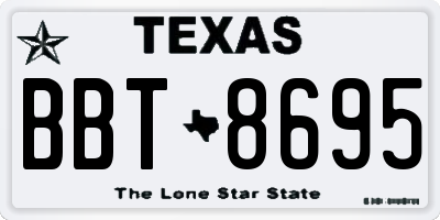 TX license plate BBT8695