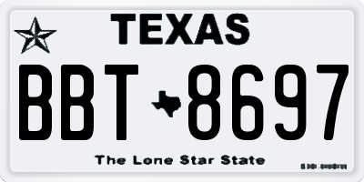 TX license plate BBT8697