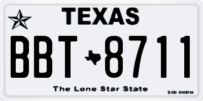 TX license plate BBT8711
