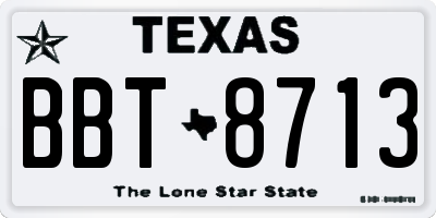TX license plate BBT8713