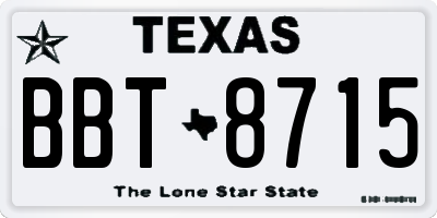 TX license plate BBT8715