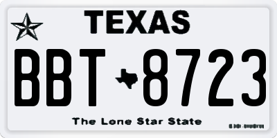 TX license plate BBT8723